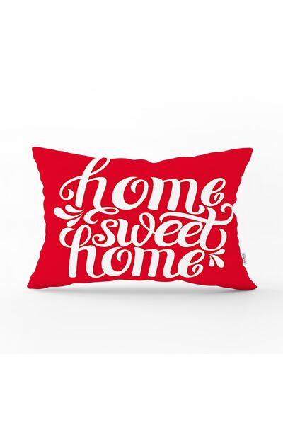 Realhomes Home Sweet Home Dijital Baskılı Dekoratif Dikdörtgen Yastık Kırlent...