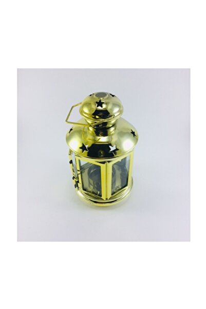 Bahat Altın Rengi Mumluk Şamdan Metal Mumluk Gaz Lambası 13*21 cm