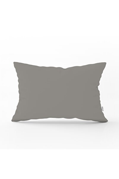 Realhomes Gri Dijital Baskılı Dekoratif Dikdörtgen Yastık Kırlent Kılıfı - 45...