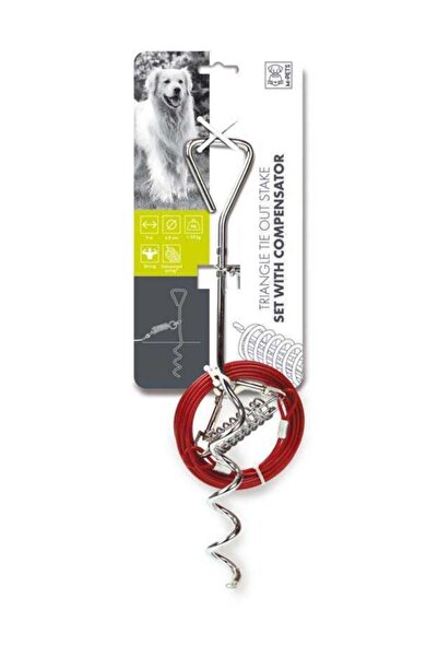 M-PETS Dog Garden Stake Red Steel Wire 50 kg 9 m