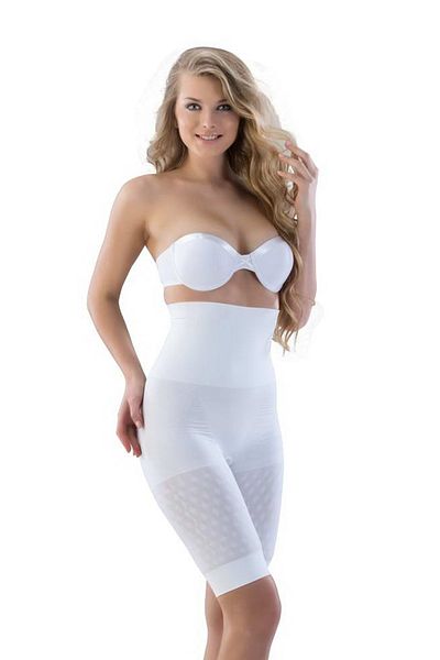 Emay Women's White Seamless Long Leg Double Boxer Corset
