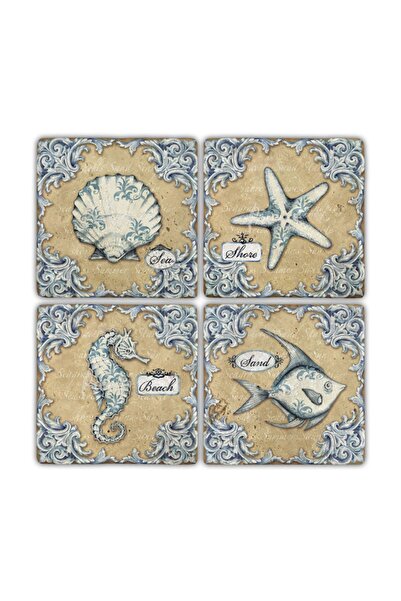 Oscar Stone Decor OSCAR STONE DOĞALTAŞ BARDAK ALTLIĞI- 4 LÜ SET(10 cmx10 cm)