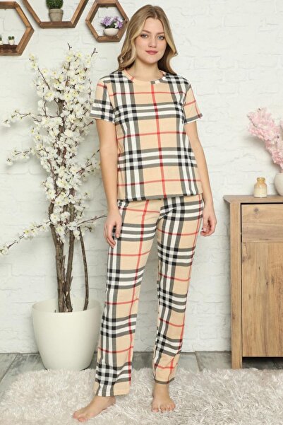 fehika Дамски комплект пижама с памучен каре
