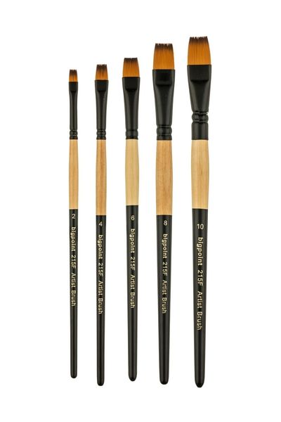 Bigpoint 215F Series Synthetic Bristle Flat Cut Brush No: 8 ( 1 Piece )