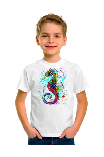 SCUBAPROMO Rainbow Sea Horse Boy T-Shirt