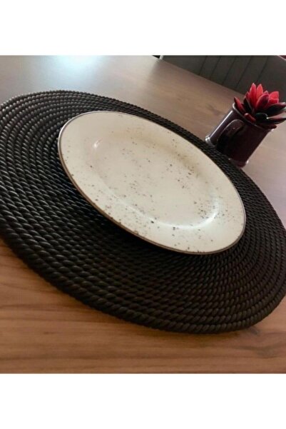 Yumak Dekor Grup Чорні американські сервісні підставки для посуду на 6 осіб з...