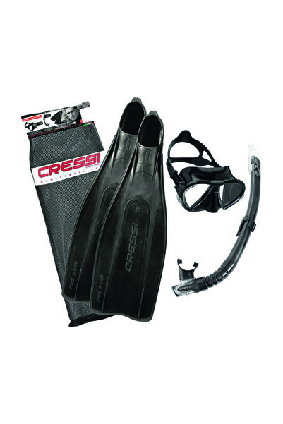 Cressi Pro Star Palet Maske Şnorkel Seti Black 43-44