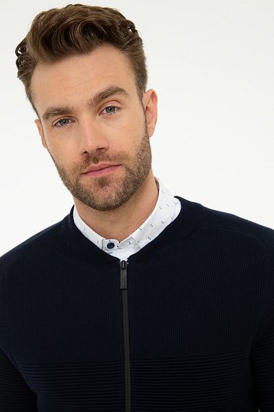 Pierre Cardin Men's Dark Navy Slim Fit Knitwear Cardigan G021GL0TK.000877946