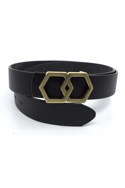 Çanta Sepetim Ζώνη Unisex με μαύρη χρυσή πόρπη