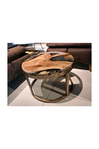 Odywood Sarmaşık Ceviz Epoksi Sehpa