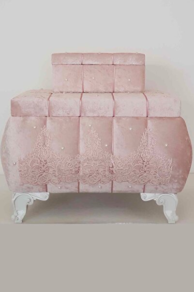 Duru Çeyiz Sandıkları Sena İkili Çeyiz Sandığı  pembe