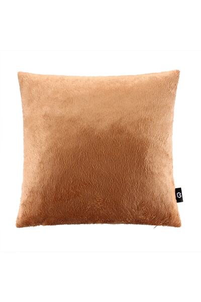 Bc Home Peluş Kısa Tüy Dekoratif Kırlent Kılıfı Tarçın
