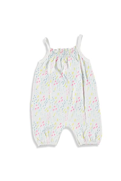 Aziz Bebe Floral Patterned Short Jumpsuit for Baby Girl