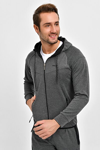 DYNAMO Чоловічий антрацитовий комбінезон з капюшоном та кишенями на блискавці
