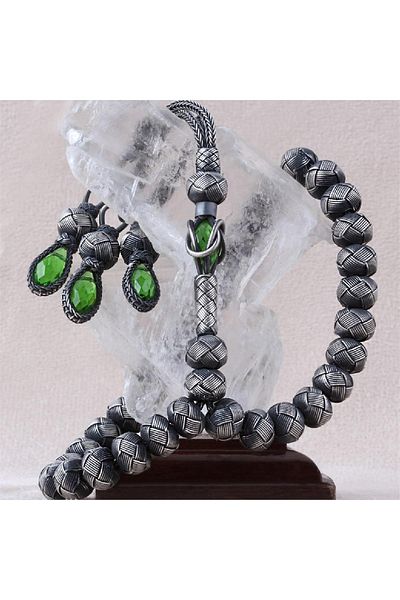 TESBİHCİBABA Unisex Antique Model Hand Knitted Kazaziye Rosary TB3168