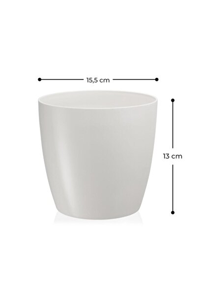 Tuka Home Dekoratif Yakut Saksı 1.9 Lt 3 Adet Beyaz