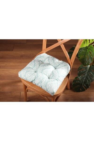 ALTINPAMUK Gold Pofidik Damaks Mint Perna pentru scaun Specială Lux Cusută cu șireturi 40x40cm