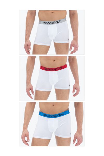 Blackspade Ανδρικά Boxers Modern Basics 3 Pack 9470 - Λευκό Λευκό Λευκό