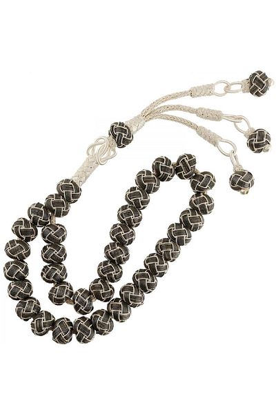 TESBİHCİBABA Unisex Double Color Hand Knitted Kazaz Rosary TB1554
