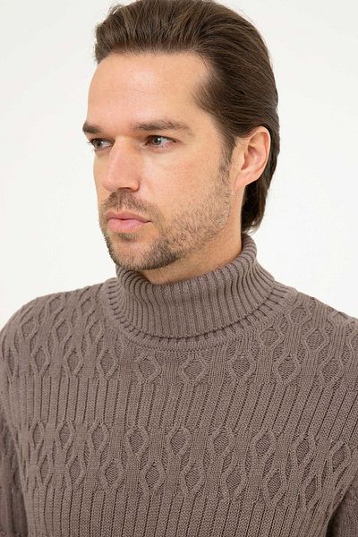 Pierre Cardin Мъжки тесен пуловер с висока яка от норка G021SZ0TK.000854184