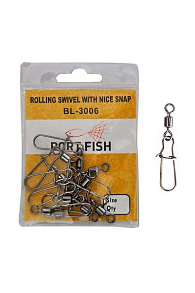 Port Fish Rolling Swivel With Nice Snap Clip Swivel No:14