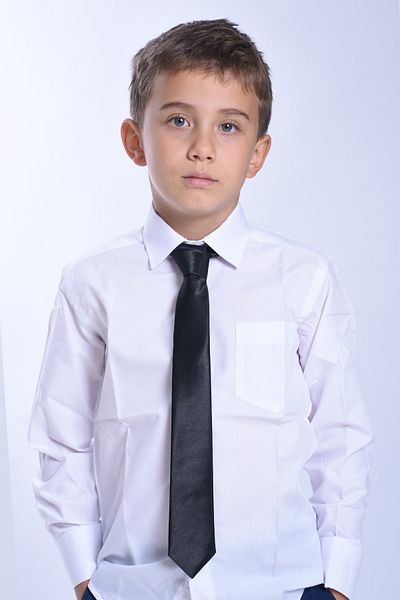 ceocuk White Kids Shirt with Tie Gift