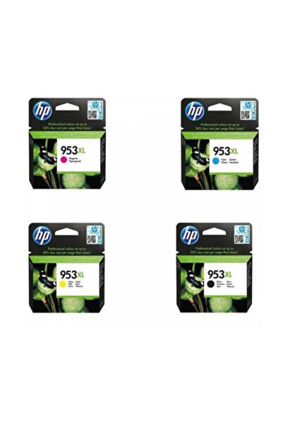 HP (953xl) Orijinal Kartuş 4 Lü Set Tüm Renkler Bir Arada L0s70ae F6u17ae F6u...