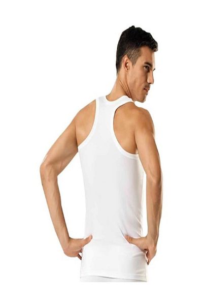 Tutku White 118 Cotton Ribbed Men's Athlete Undershirt