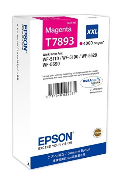 EPSON Γνήσιο Δοχείο Μελάνης Epson T7893 / C13T789340, Ματζέντα, 4000 σελίδες