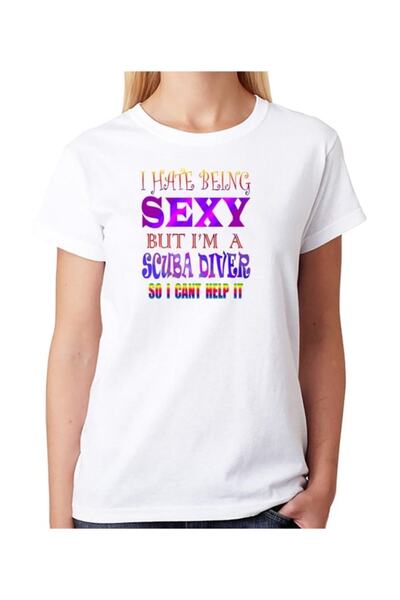 SCUBAPROMO Seksi ženska bela majica za ronjenje