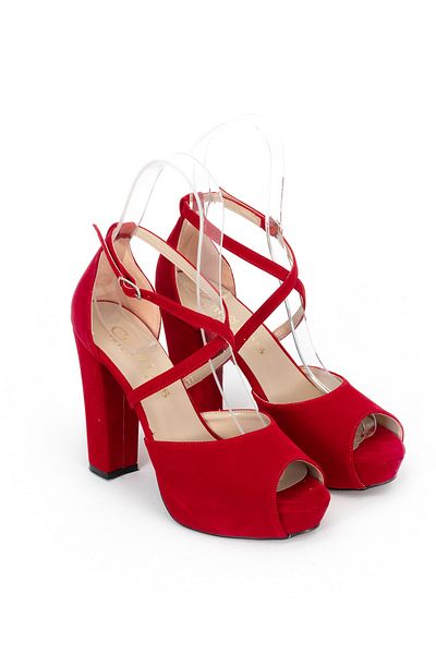 Çnr&Dvs Red Suede Women's Evening Dress Shoes 2015CNR