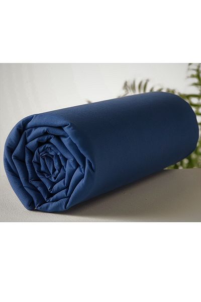 Maki طقم ملاءة مطاطية مزدوجة مقاس 160x200 باللون الأزرق الداكن