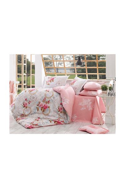 Hobby Poplin Single Duvet Cover Set Clementina Pink