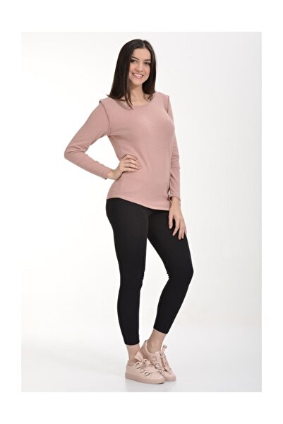 Cotton Candy Asymmetrical Stitching Detailed T-Shirt - Powder