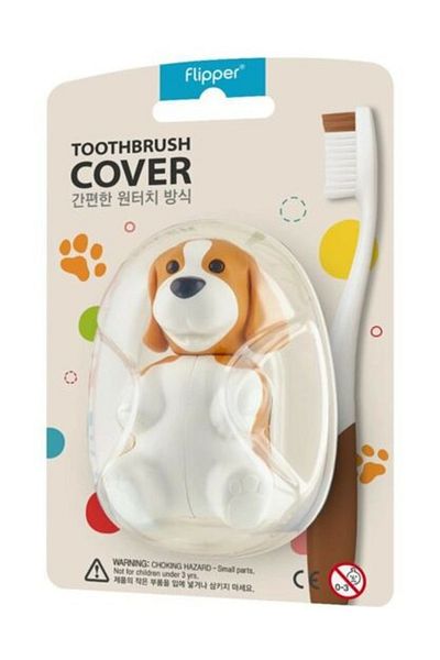 Flipper Hygienic Toothbrush Storage Container - With Dog Figure