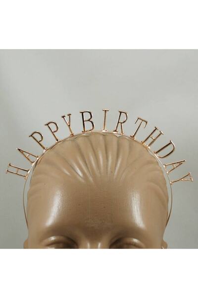 Party تاج حفلة عيد ميلاد معدني من Partivitrini Happy Birthday باللون الذهبي ا...