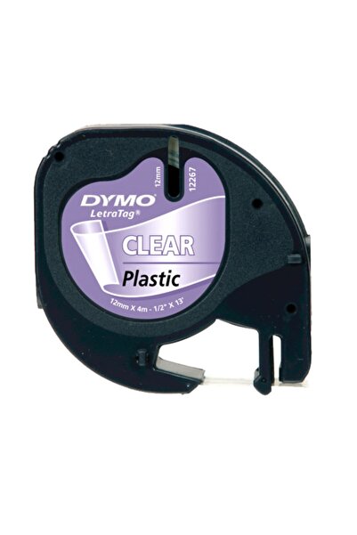 Dymo Letratag Şerit Plastik 12 Mmx4 Mt Şeffaf Üzerine Siyah 12267