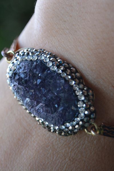 Stoneage Jewellery Handmade Amethyst Natural Stone Bracelet