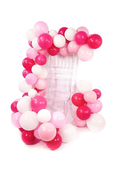 kidspartim Fuchsia Pink White Balloon Chain 5 Meters