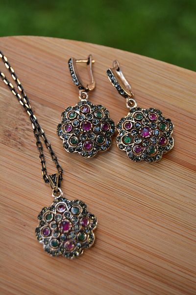 Stoneage Jewellery Root Emerald Root Ruby Stone Authentic Necklace
