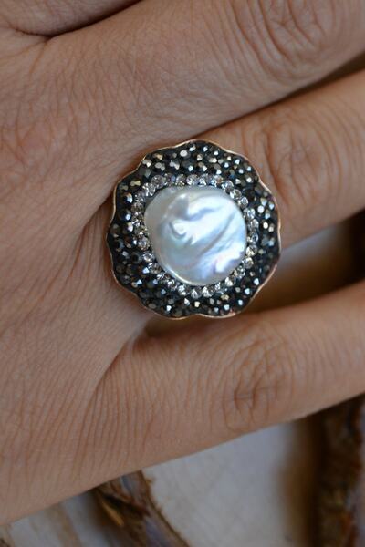 Stoneage Sakız İncisi El Yapımı Ayarlanabilir Kadın Yüzük