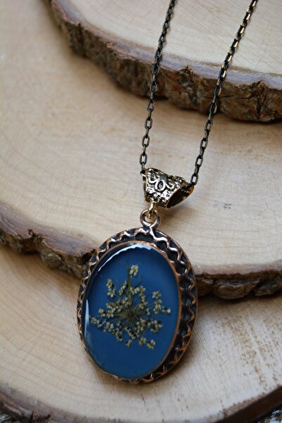 Stoneage Jewellery Gerçek Çiçeklerden Yapılmış Tasarım Bayan Kolye
