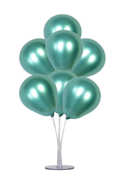 kidspartim 7 Piece Balloon Stand Harness Chrome Green Balloon