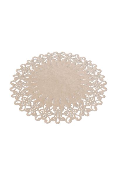 Deriver Home Klasik Deri Yuvarlak Avangard Krem 70x70 cm.