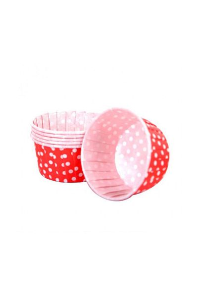 TT Tahtakale Toptancıları Red Polka Dot Large Size Cupcake Mold - 62*40 Mm (100 Pieces)