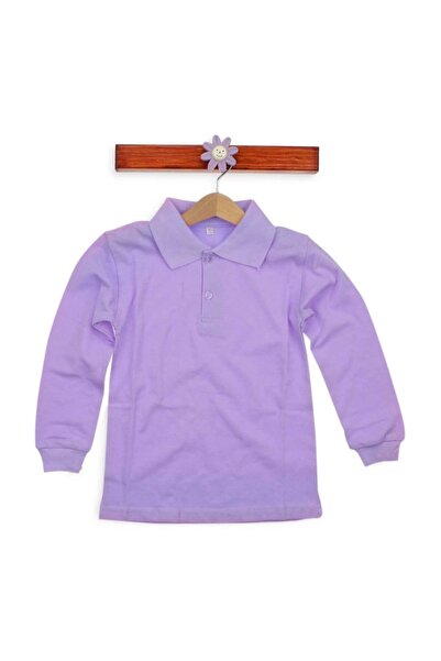 A.L.M Kids Παιδικό μπλουζάκι Lilac Polo Neck Cotton Basic
