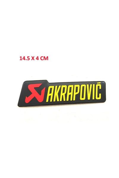 Knmaster Akrapovic Rectangular Aluminum Sticker 15X4