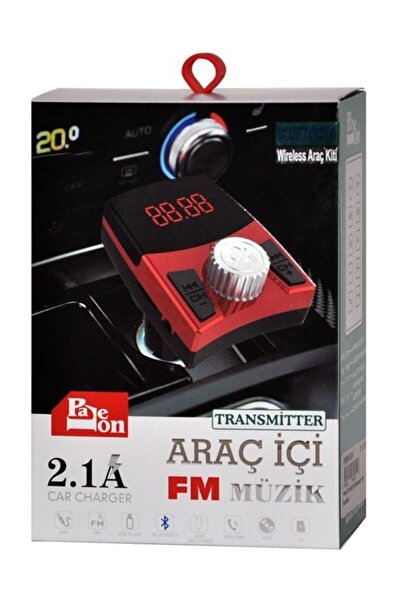 Paleon Kırmızı Bluetooth Fm Modülatör
