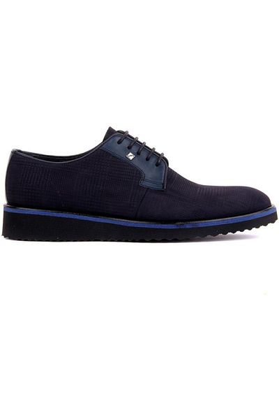 Fosco Lace-up Navy Blue Nubuck Men's Casual Shoes