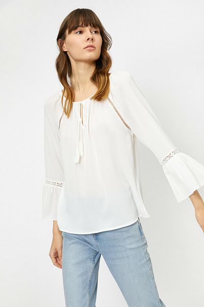 Koton Long Sleeve Lace Detailed Blouse